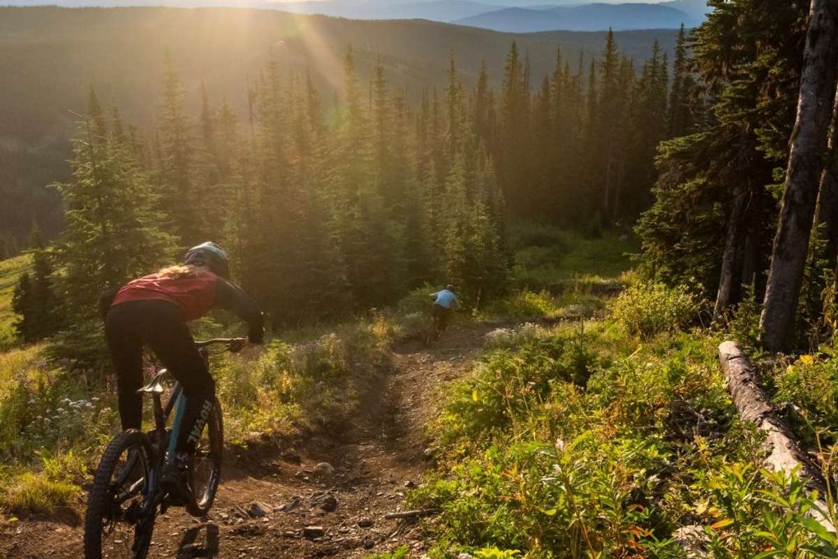 rider mountain biking down at Sun Peaks Resort