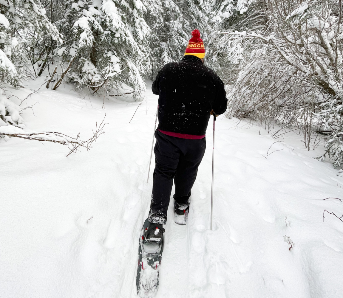 Oliver snowshoeing at Harper Mountain