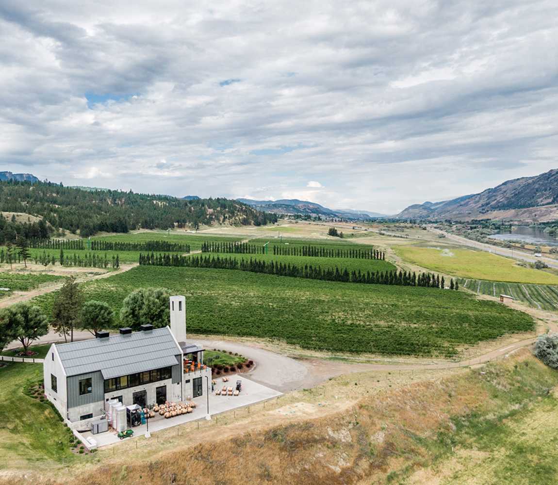 Aerial view of Monte Creek Ranch Winery