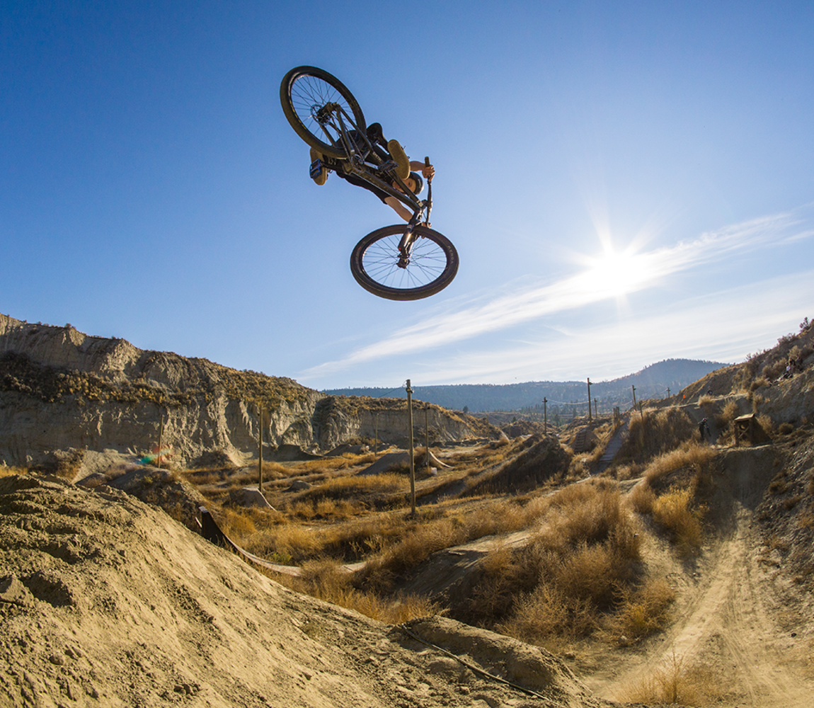 Hitting the jump line at the Kamloops Bike Ranch