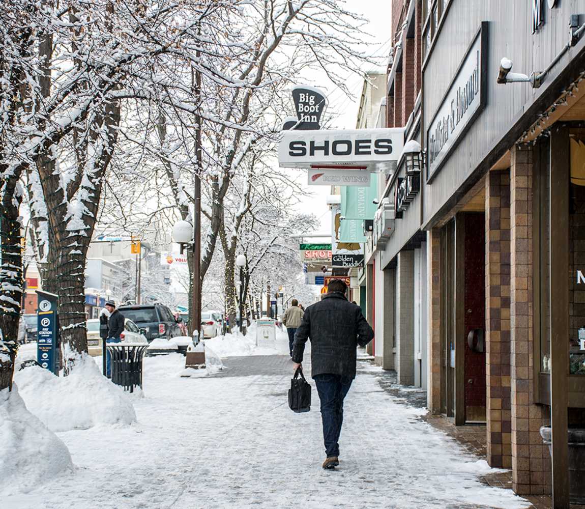 Shopping along Victoria Street in Downtown Kamloops