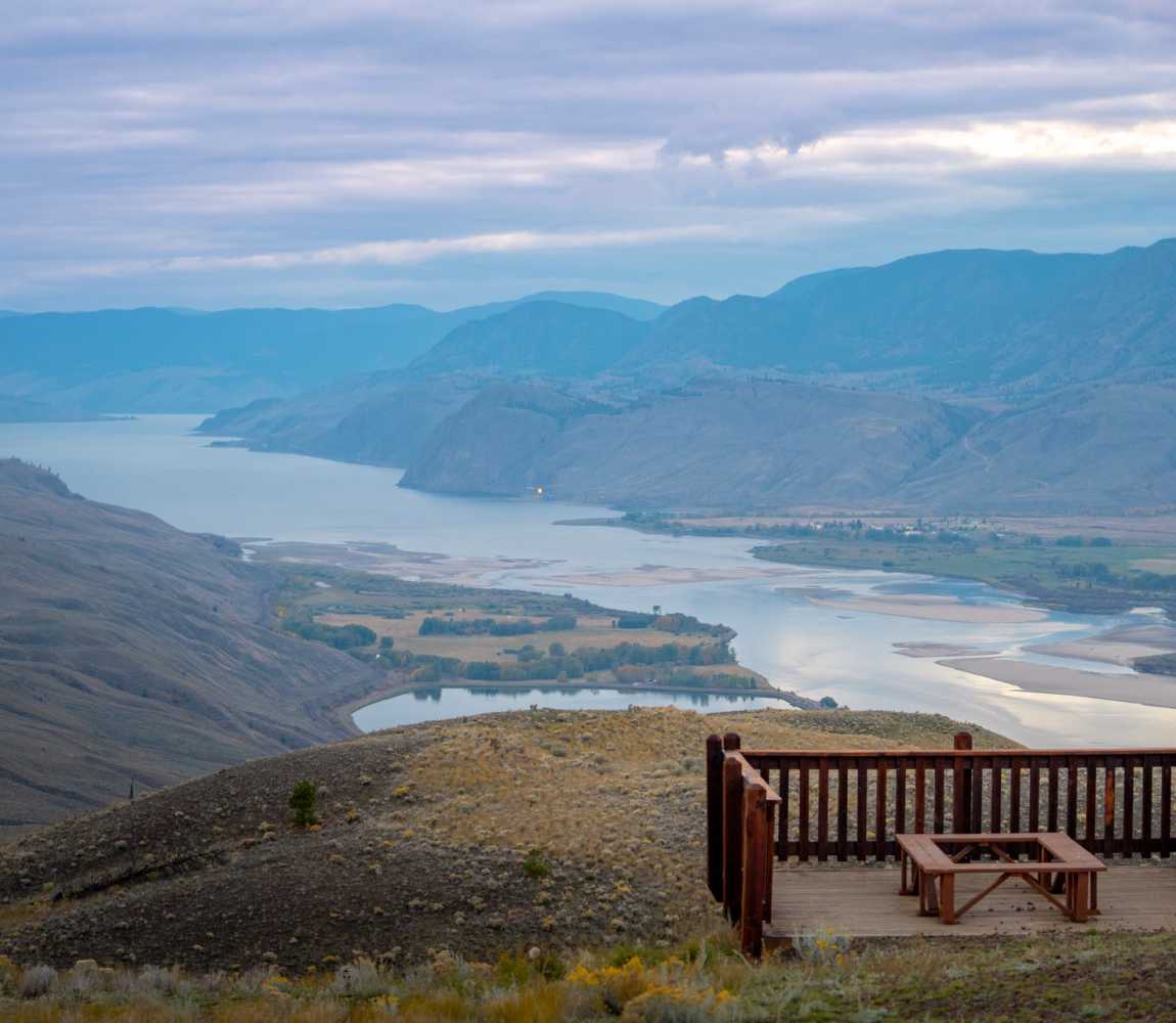 The stunning lookout at Kenna Cartwright Park BC's largest municipal park overlooking Kamloops Lake.