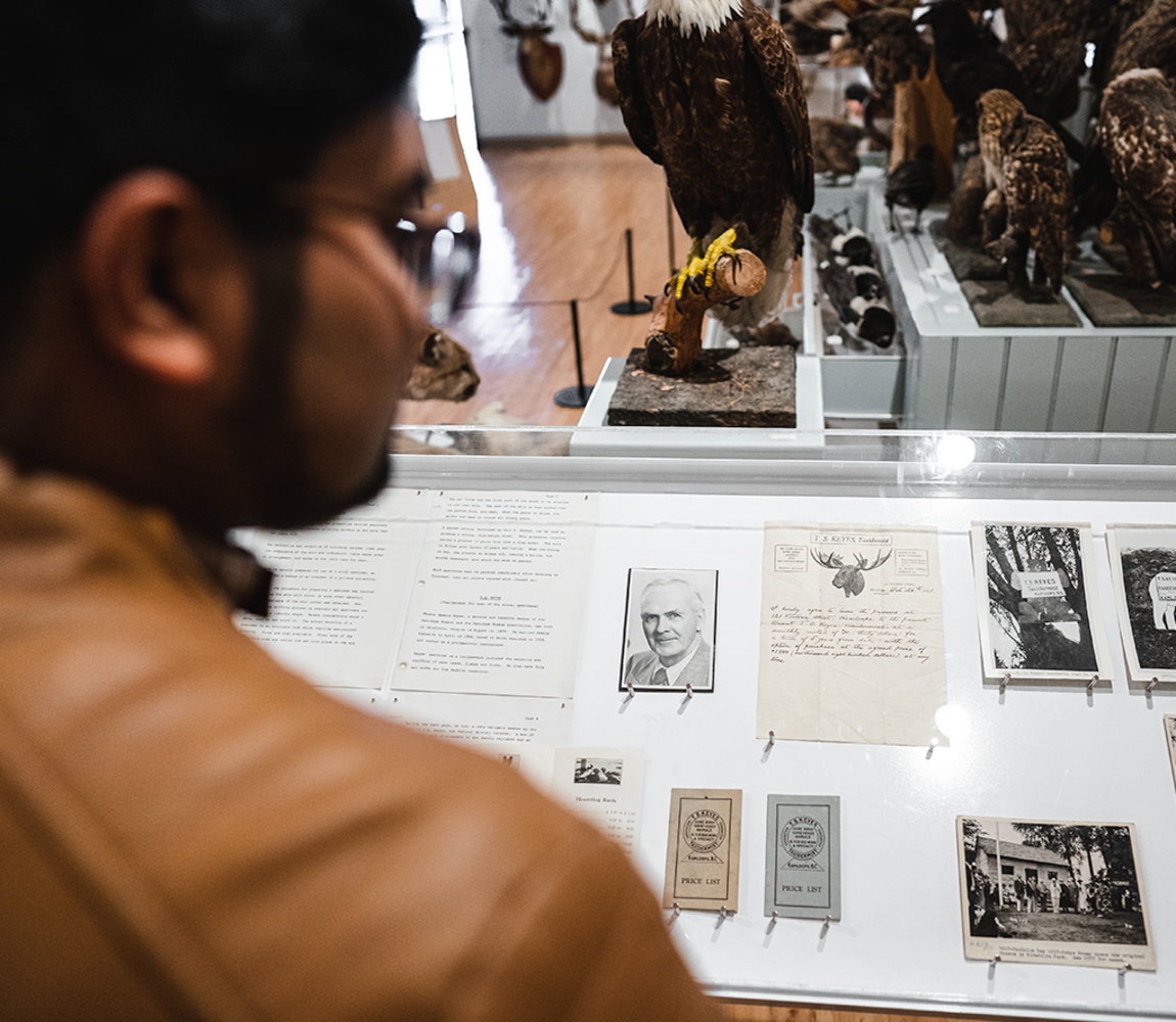 Browsing exhibitions at Kamloops Museum & Archives