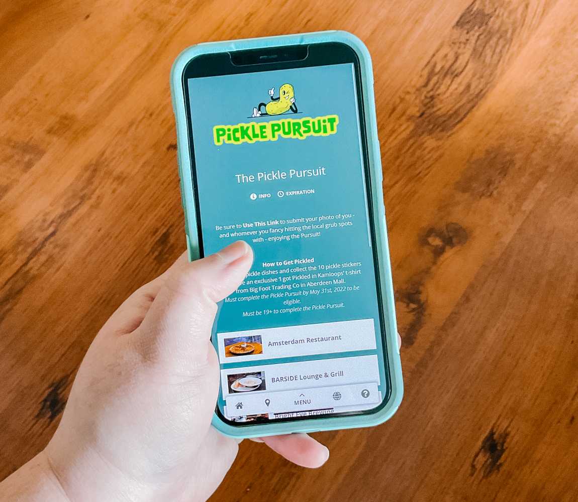 Pickle Pursuit Landing Page on mobile