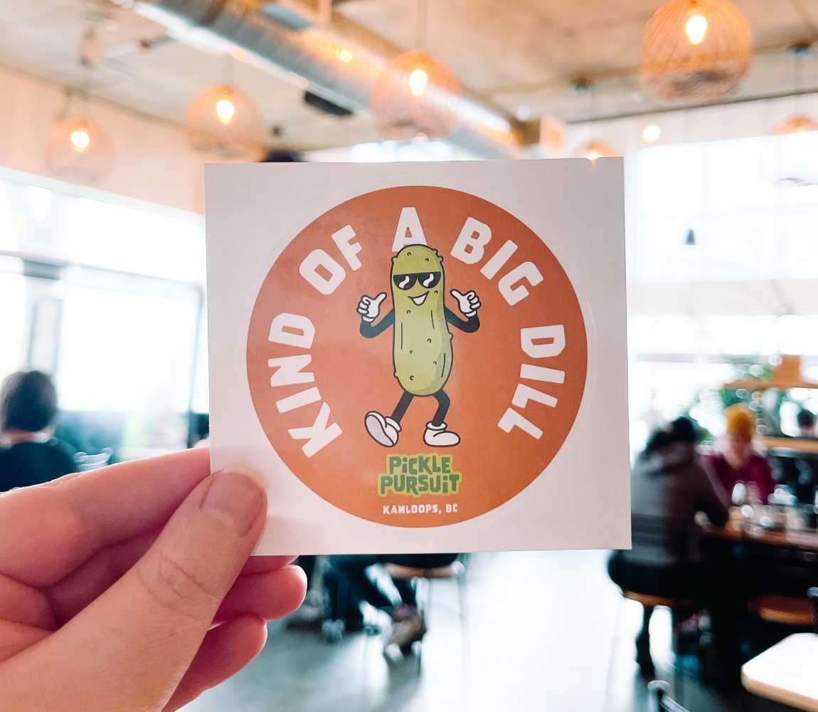 Each of the 10 stickers feature a unique graphic. The one at Bright Eye Brewing matches their dish!