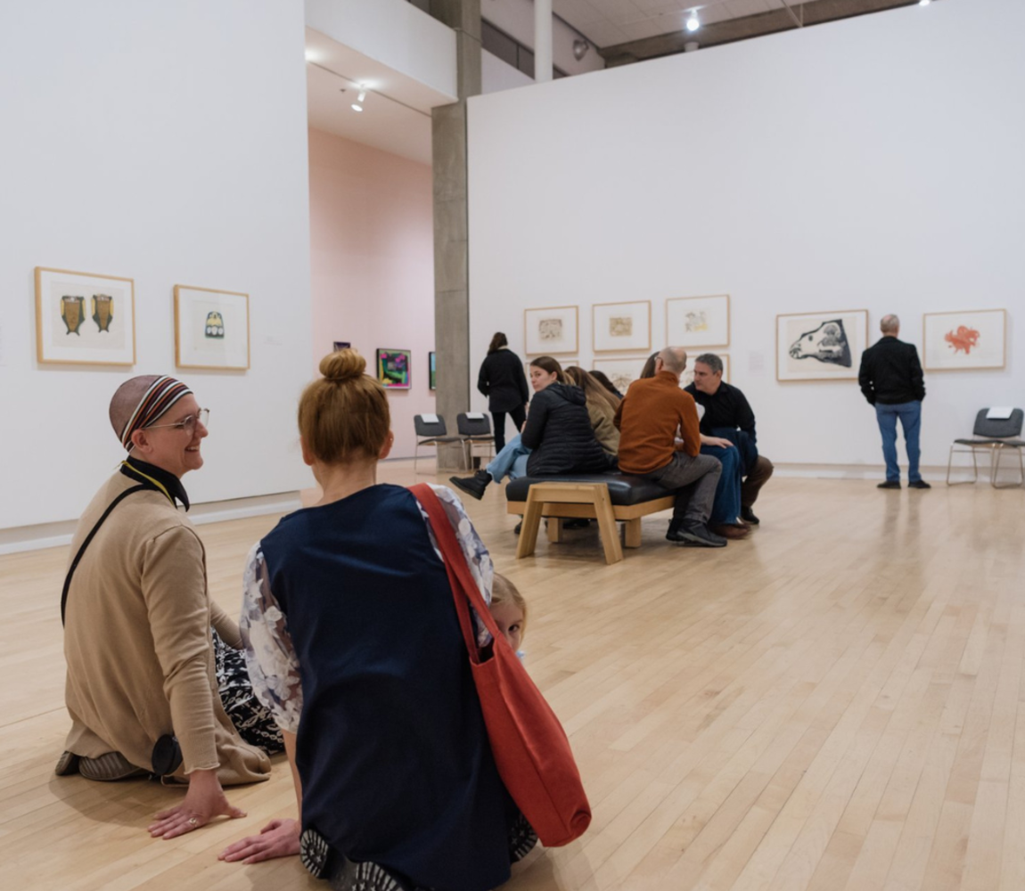 Gallery goers enjoying the exhibit at the Kamloops Art Gallery