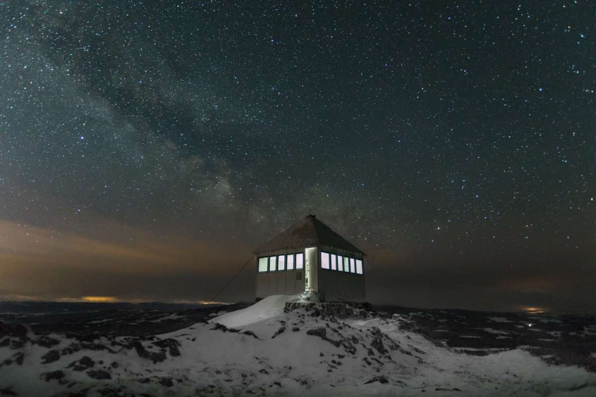 Greenstone Mountain Provincial Park underneath a starry night sky in BC.