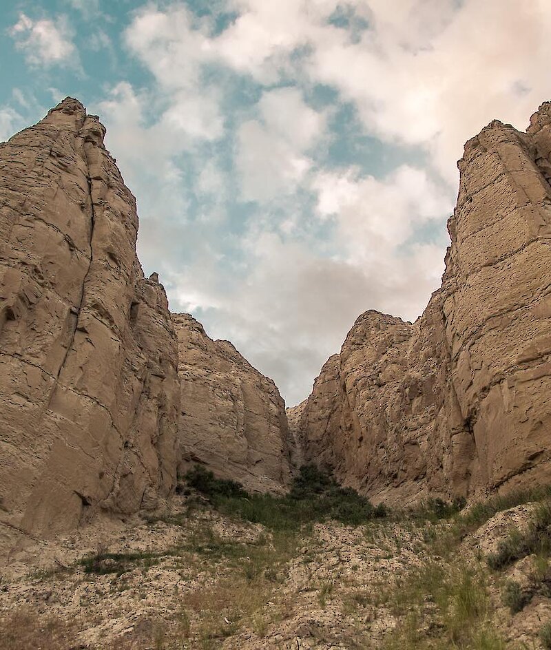 Towering hoodoos loom above the viewer in Kamloops BC