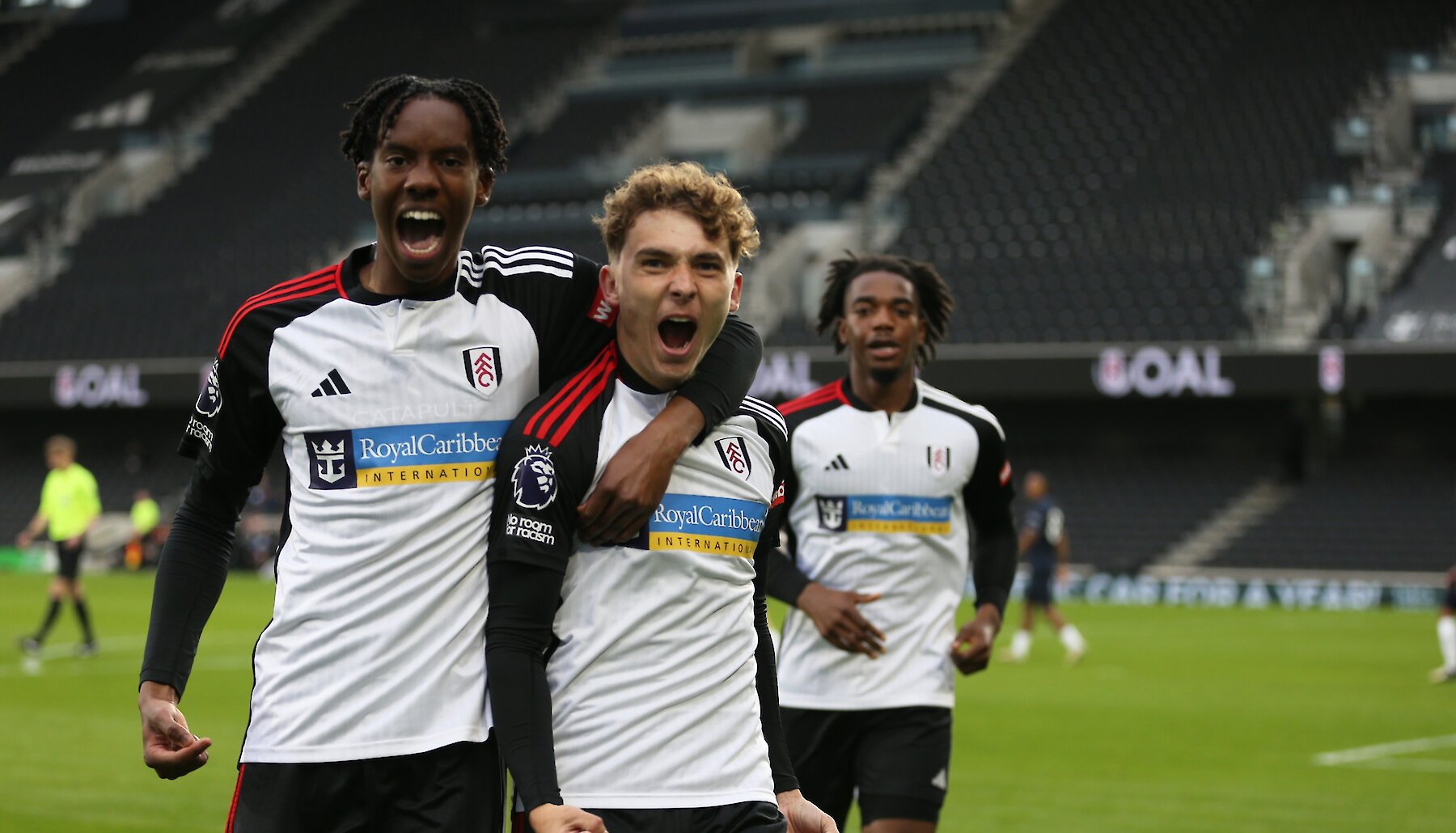 Fulham FC celebrating on the field