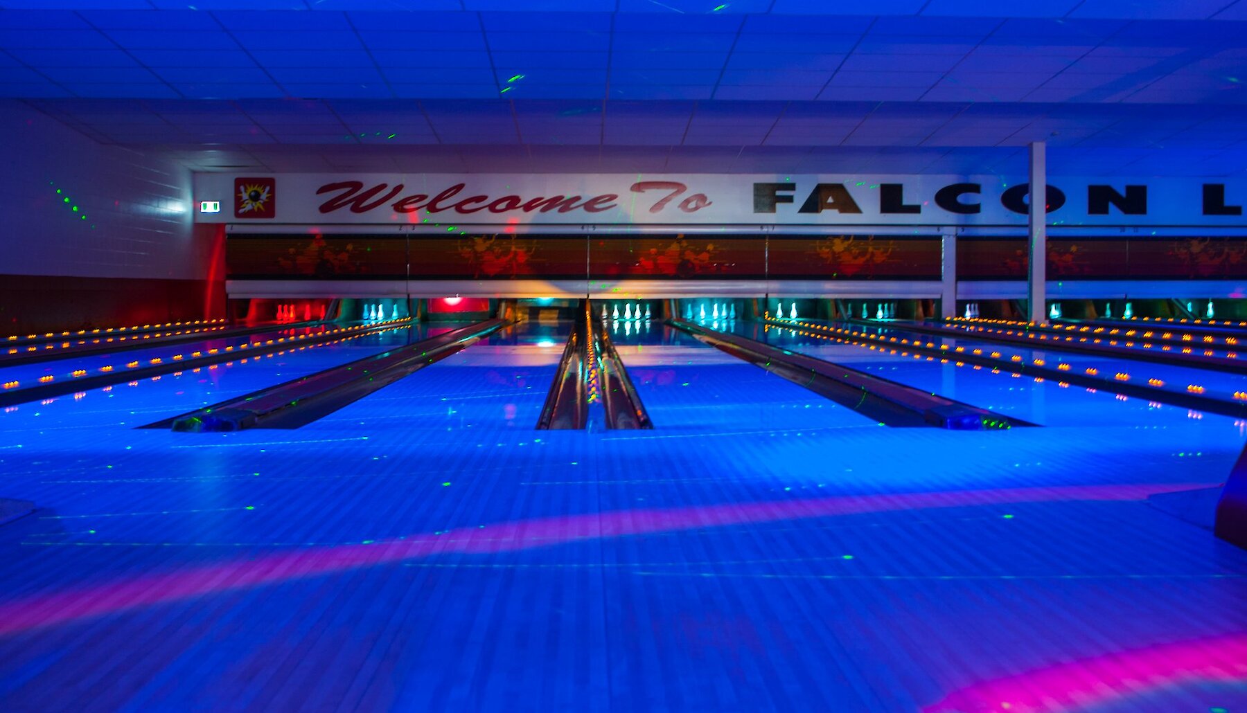 Laser bowling at Falcon Lanes Bowling in Kamloops, BC.