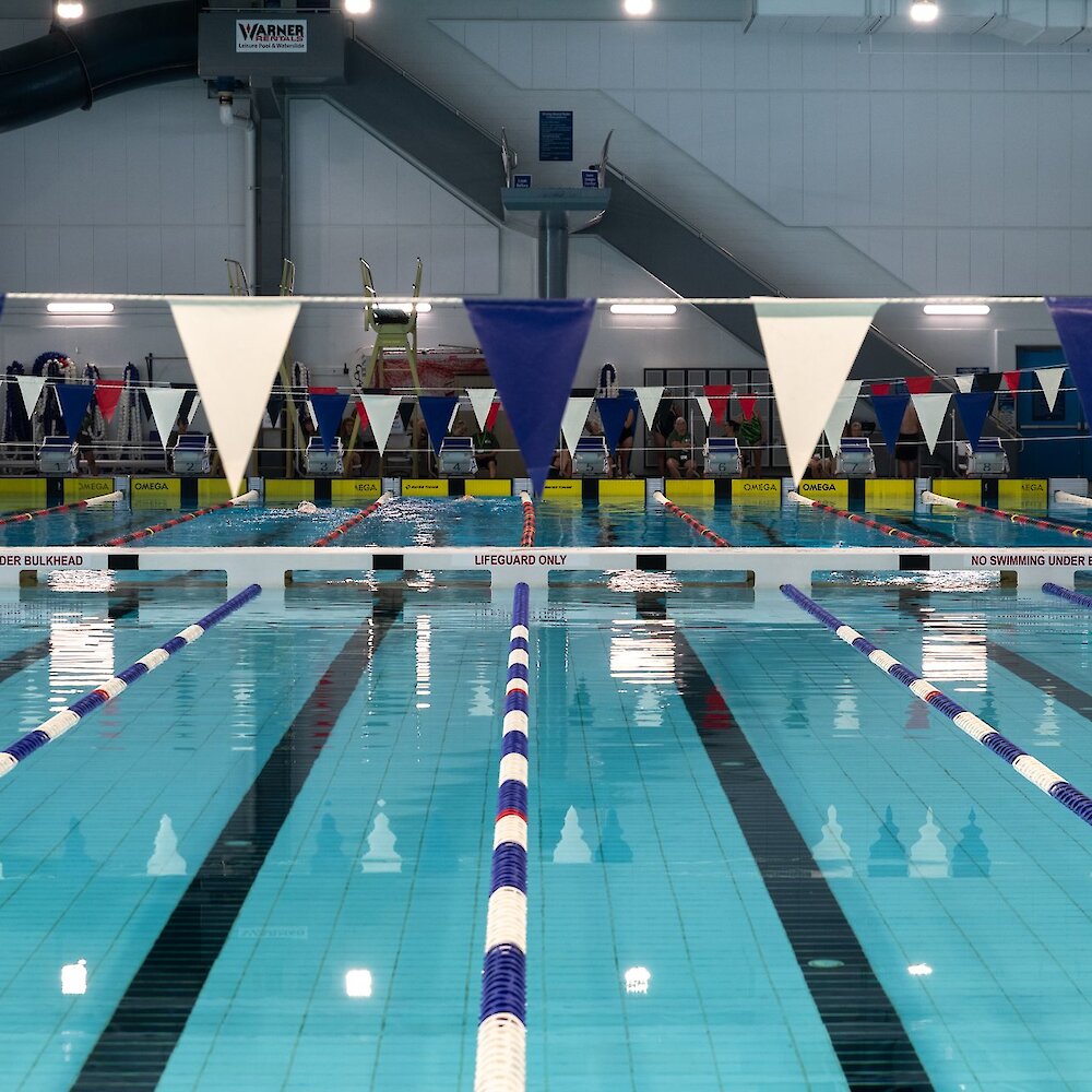 The pool at the Canada Games Aquatic Centre located in the Tournament Capital Centre in Kamloops, BC.