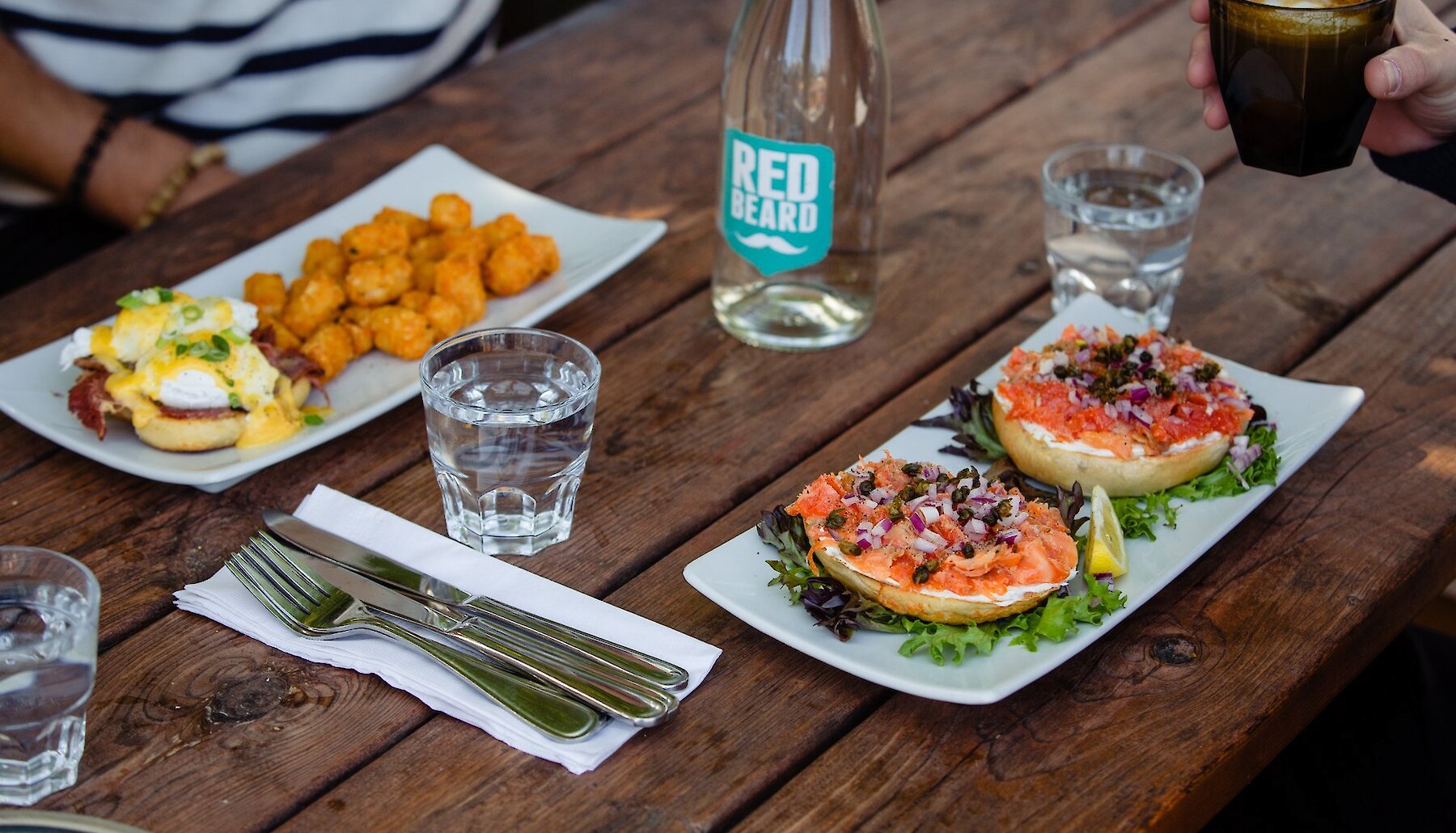 Brunch dishes at Red Beard Cafe located on the North Shore in Kamloops, British Columbia.