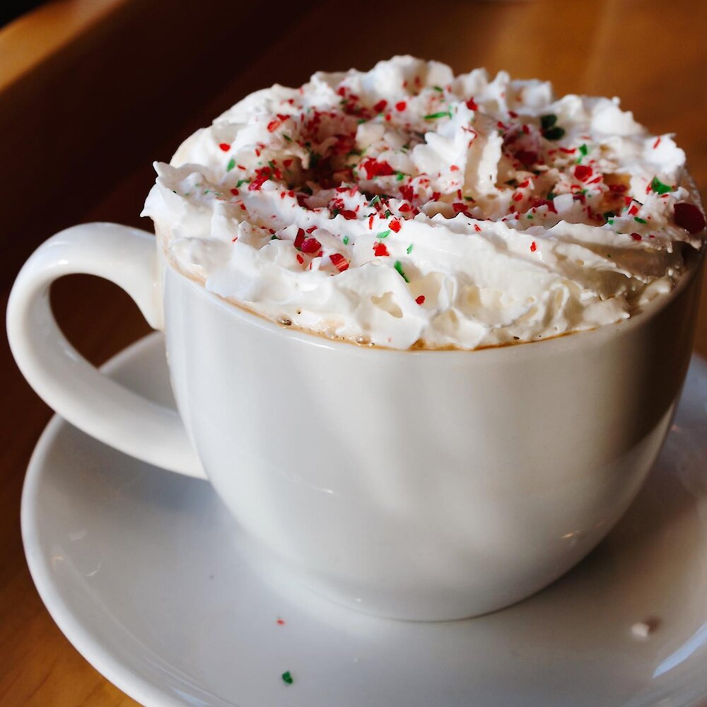 A festive Candy Cane Mocha at the 5Bean Brew Bar in Kamloops, BC.